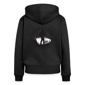Fotografen lustiges Sprüche Tier-Naturfotograf - Frauen Premium Bio Zip Hoodie - Schwarz - Hinten - Julia (174cm)