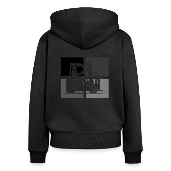 Forklift Driver Warehouse Manager Warehouse Manager Occupations - Women's Premium Organic Zip Hoodie - black - Back - Julia (174cm)