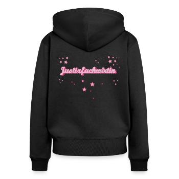 Richtern Abschluss-Geschenk Justizfachwirtin - Frauen Premium Bio Zip Hoodie - Schwarz - Hinten - Julia (174cm)