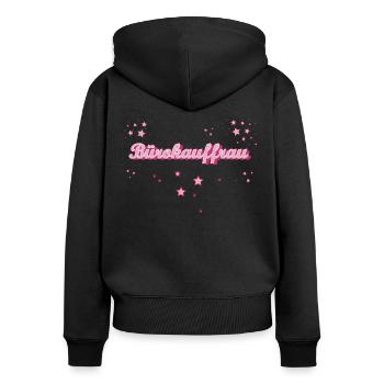 Angestellter Abschluss-Geschenk Bürokauffrau - Frauen Premium Bio Zip Hoodie - Schwarz - Hinten - Julia (174cm)
