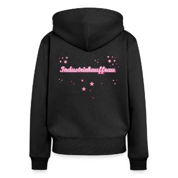 Kaufmann Abschluss-Geschenk Industriekauffrau - Frauen Premium Bio Zip Hoodie - Schwarz - Hinten - Julia (174cm)