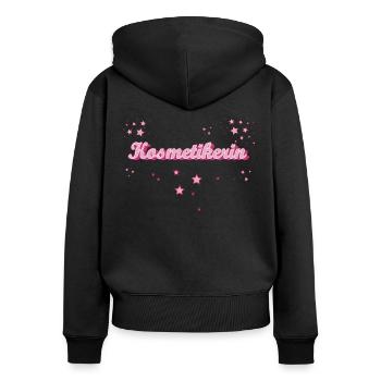 Maskenbildner Abschluss-Geschenk Kosmetikerin - Frauen Premium Bio Zip Hoodie - Schwarz - Hinten - Julia (174cm)
