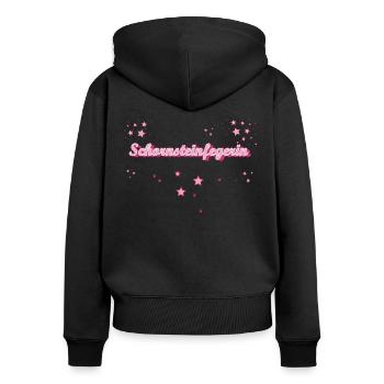 Schornsteinfeger Abschluss-Geschenk - Frauen Premium Bio Zip Hoodie - Schwarz - Hinten - Julia (174cm)