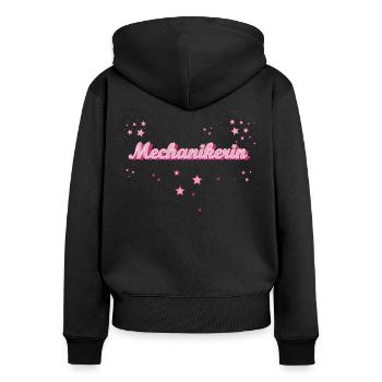 Voiture voiture l’obtention du diplôme cadeau mécanicien - Sweat à capuche zippé Premium bio Femme - noir - Dos - Julia (174cm)