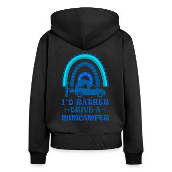 Minicamper Sayings Camping-Camper Microcamper - Women's Premium Organic Zip Hoodie - black - Back - Julia (174cm)