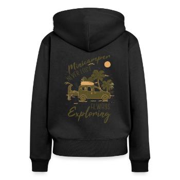 Minicamper Holidays Camping-Camper Microcamper - Women's Premium Organic Zip Hoodie - black - Back - Julia (174cm)