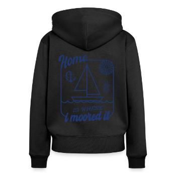 Segler Segelboot Zubehör Segelschiff - Frauen Premium Bio Zip Hoodie - Schwarz - Hinten - Julia (174cm)