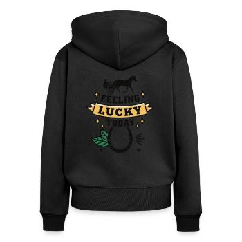 Trotting Racing Horse Trotting Racing Horse Betting Horses - Women's Premium Organic Zip Hoodie - black - Back - Julia (174cm)