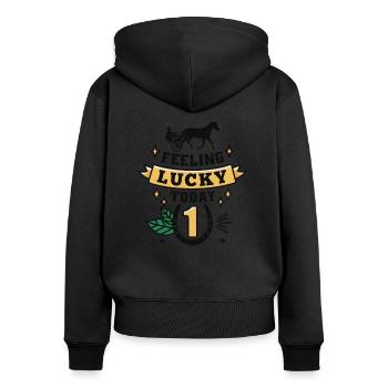 Trotting Racing Horse Trotting Racing Horse Betting Horses - Women's Premium Organic Zip Hoodie - black - Back - Julia (174cm)