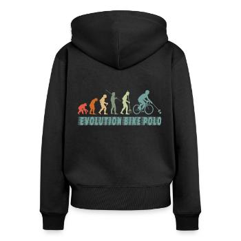 Bicycle Cycling Polo Cyclist Cycle Evolution Bike - Women's Premium Organic Zip Hoodie - black - Back - Julia (174cm)