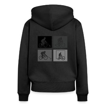 Fahrrad Rad-Polo Radfahrer Polo Zyklus Spiele - Frauen Premium Bio Zip Hoodie - Schwarz - Hinten - Julia (174cm)