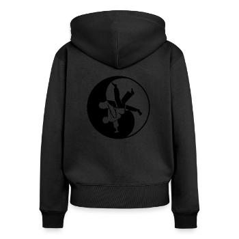 Judoka Taekwondo Karate Aikido Ju-Jutsu - Frauen Premium Bio Zip Hoodie - Schwarz - Hinten - Julia (174cm)