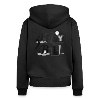 Ballon de volley-ball Joueurs de volley-ball Volleyball sportif Volley-ball - Sweat à capuche zippé Premium bio Femme - noir - Dos - Julia (174cm)
