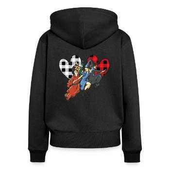 Hexen Zubehör Geschenkidee Okkulte Gothic Zauber - Frauen Premium Bio Zip Hoodie - Schwarz - Hinten - Julia (174cm)