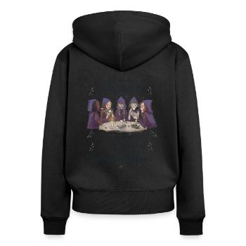 Sorcières Idée Cadeau Gothique Occulte Sorcière Filles - Sweat à capuche zippé Premium bio Femme - noir - Dos - Julia (174cm)