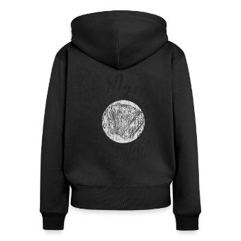 Ziehharmonika-Spieler Harmonica-Musiker - Frauen Premium Bio Zip Hoodie - Schwarz - Hinten - Julia (174cm)