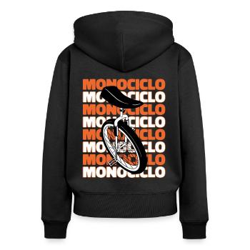 Einrad Einrad Cardiogram Unicycle Einrad - Frauen Premium Bio Zip Hoodie - Schwarz - Hinten - Julia (174cm)
