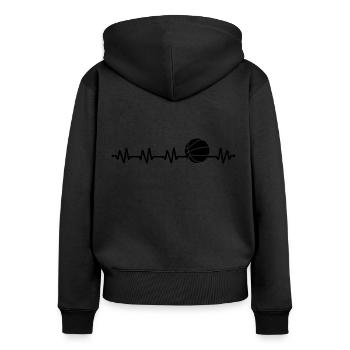 Basketballer Basketball-spieler Herzschlag - Frauen Premium Bio Zip Hoodie - Schwarz - Hinten - Julia (174cm)