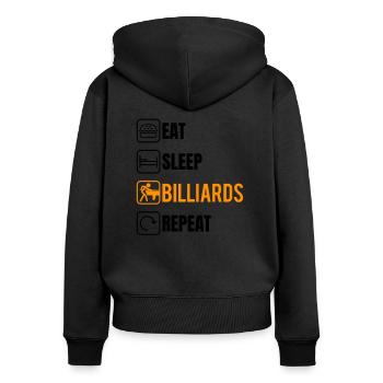 Pool Billard Billardtisch lustige Sprüche Snooker - Frauen Premium Bio Zip Hoodie - Schwarz - Hinten - Julia (174cm)
