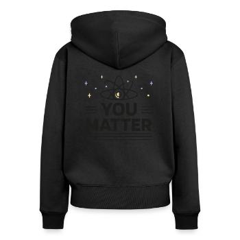 Physik, Biologie, Naturwissenschaften Mathe - Frauen Premium Bio Zip Hoodie - Schwarz - Hinten - Julia (174cm)