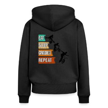 BMX Pegs-grinden, Vélo Freestyle race BMX - Sweat à capuche zippé Premium bio Femme - noir - Dos - Julia (174cm)