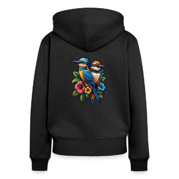 Éleveur d’oiseaux Ornithologue Ornithologue Ornithologue - Sweat à capuche zippé Premium bio Femme - noir - Dos - Julia (174cm)