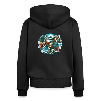 Éleveur d’oiseaux Ornithologue Ornithologue Ornithologue - Sweat à capuche zippé Premium bio Femme - noir - Dos - Julia (174cm)