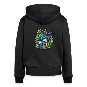 Éleveur d’oiseaux Ornithologue Ornithologue Ornithologue - Sweat à capuche zippé Premium bio Femme - noir - Dos - Julia (174cm)