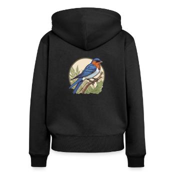 Éleveur d’oiseaux Ornithologue Ornithologue Ornithologue - Sweat à capuche zippé Premium bio Femme - noir - Dos - Julia (174cm)