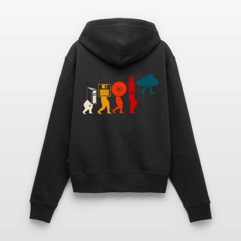 Cloud Programmer Evolution. Frauen Premium Bio Zip Hoodie