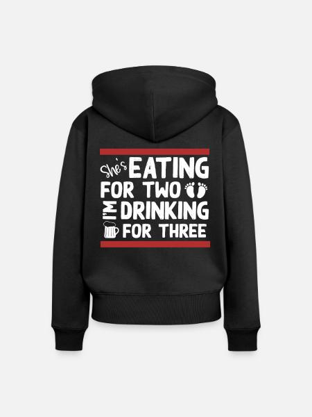 Schwangerschaftsankündigung - Frauen Premium Bio Zip Hoodie - Schwarz