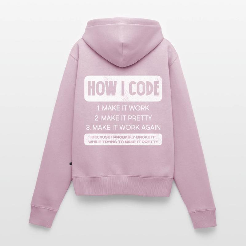 Programmeur, Code, Nerd, Programmation Sweat à capuche zippé Premium bio Femme