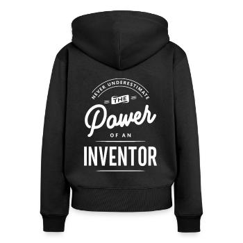 Erfinder Lustige Berufsbezeichnung Beruf - Frauen Premium Bio Zip Hoodie - Schwarz - Hinten - Julia (174cm)