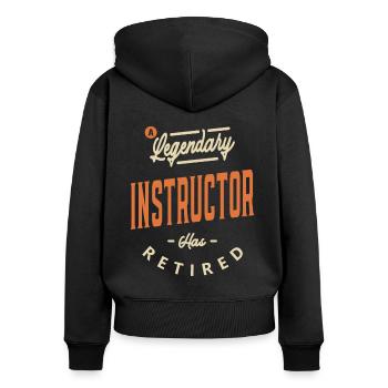 Instructor Funny Job Title Profession Birthday - Women's Premium Organic Zip Hoodie - black - Back - Julia (174cm)