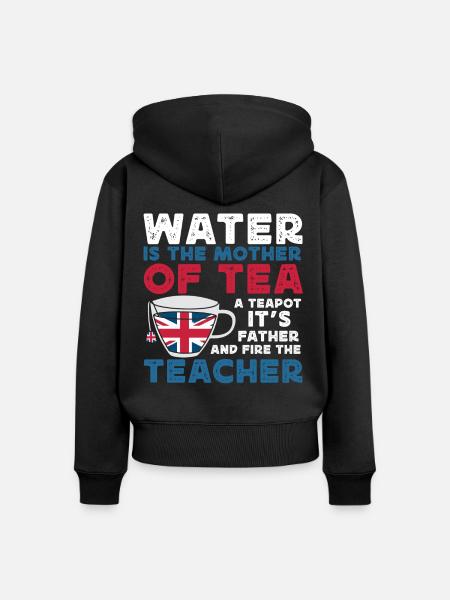 Teeliebhaber, Teetrinker, Teezeit - Frauen Premium Bio Zip Hoodie - Schwarz