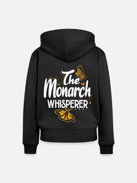 Monarchfalter - Frauen Premium Bio Zip Hoodie - Schwarz