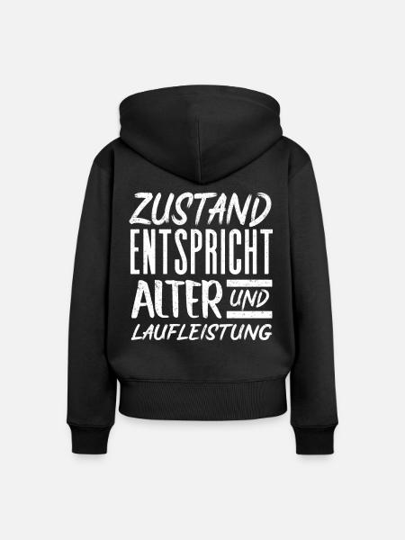 Respektieren Das Alter, - Frauen Premium Bio Zip Hoodie - Schwarz