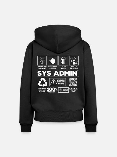 Systemadministrator, Systemadministrator - Frauen Premium Bio Zip Hoodie - Schwarz