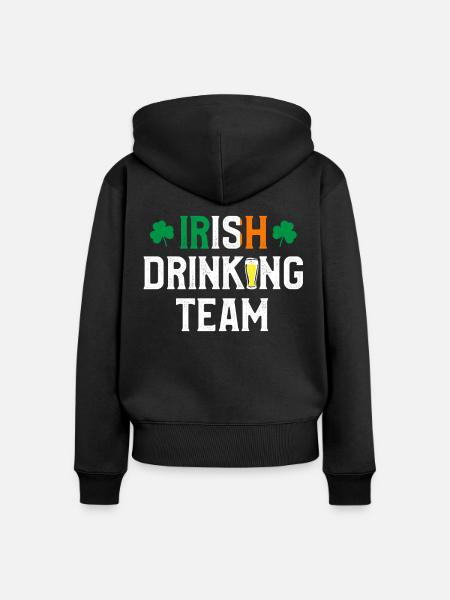 Irisches Trinkteam - Frauen Premium Bio Zip Hoodie - Schwarz
