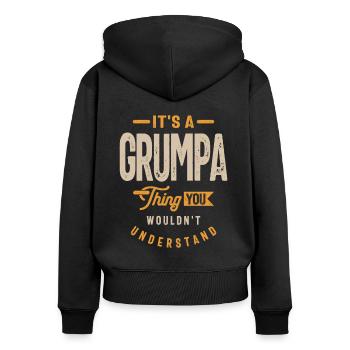 Mens C’est un truc grumpa Drôle Papa Grand-père - Sweat à capuche zippé Premium bio Femme - noir - Dos - Julia (174cm)