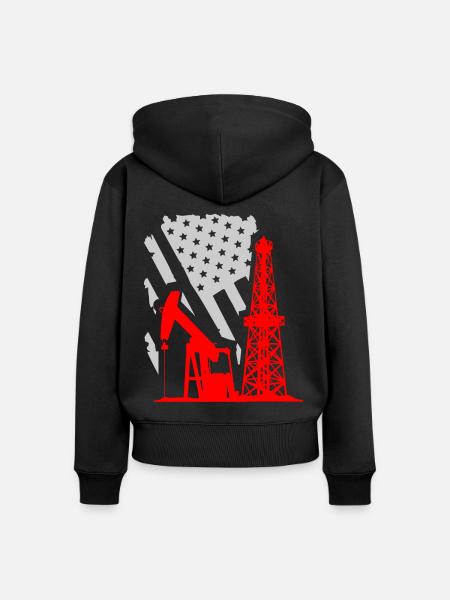 US-Ölfeld, Ölfeldarbeiter - Frauen Premium Bio Zip Hoodie - Schwarz