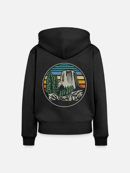 Devils Tower National Monument - Frauen Premium Bio Zip Hoodie - Schwarz