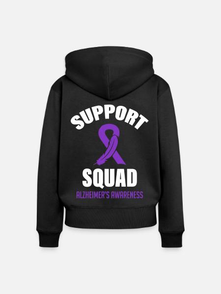 Alzheimer Awareness Squad - Frauen Premium Bio Zip Hoodie - Schwarz