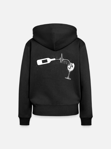 Weinliebhaber, Rotweintrinker - Frauen Premium Bio Zip Hoodie - Schwarz