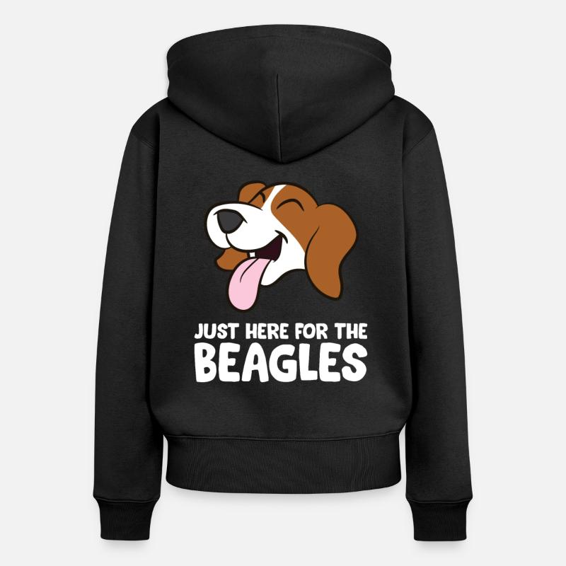 Beagle - Just here for the beagles - Sweat à capuche zippé Premium bio Femme - noir