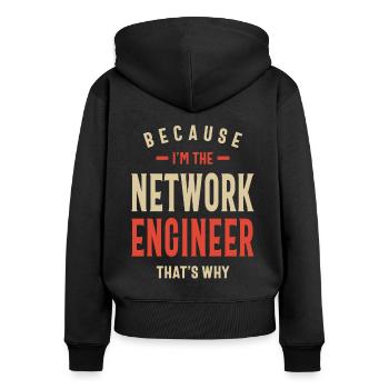 Network Engineer Job Occupation Birthday Worker - Women's Premium Organic Zip Hoodie - black - Back - Julia (174cm)