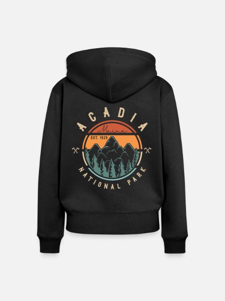 Acadia-Nationalpark - Frauen Premium Bio Zip Hoodie - Schwarz