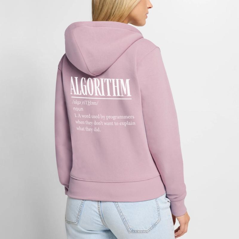 Programmeur d’algorithmes, codage, encodeur Sweat à capuche zippé Premium bio Femme