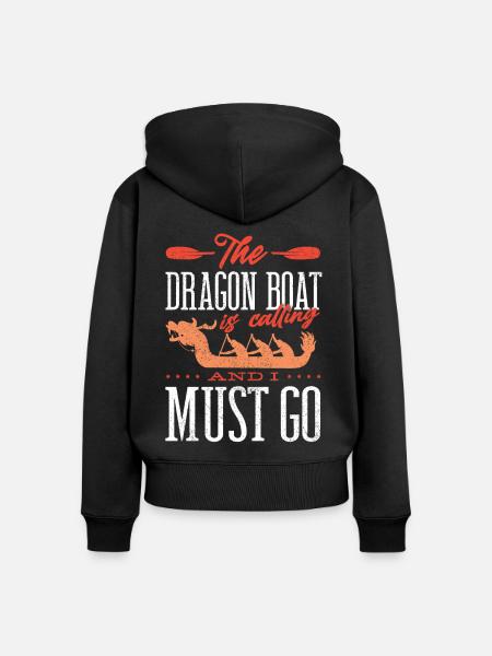 Drachenbootrennen, Schlaganfalldrachenboote - Frauen Premium Bio Zip Hoodie - Schwarz