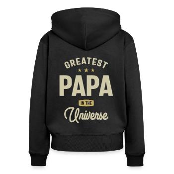 Greatest Papa in The Universe - Dad Grandpa - Women's Premium Organic Zip Hoodie - black - Back - Julia (174cm)